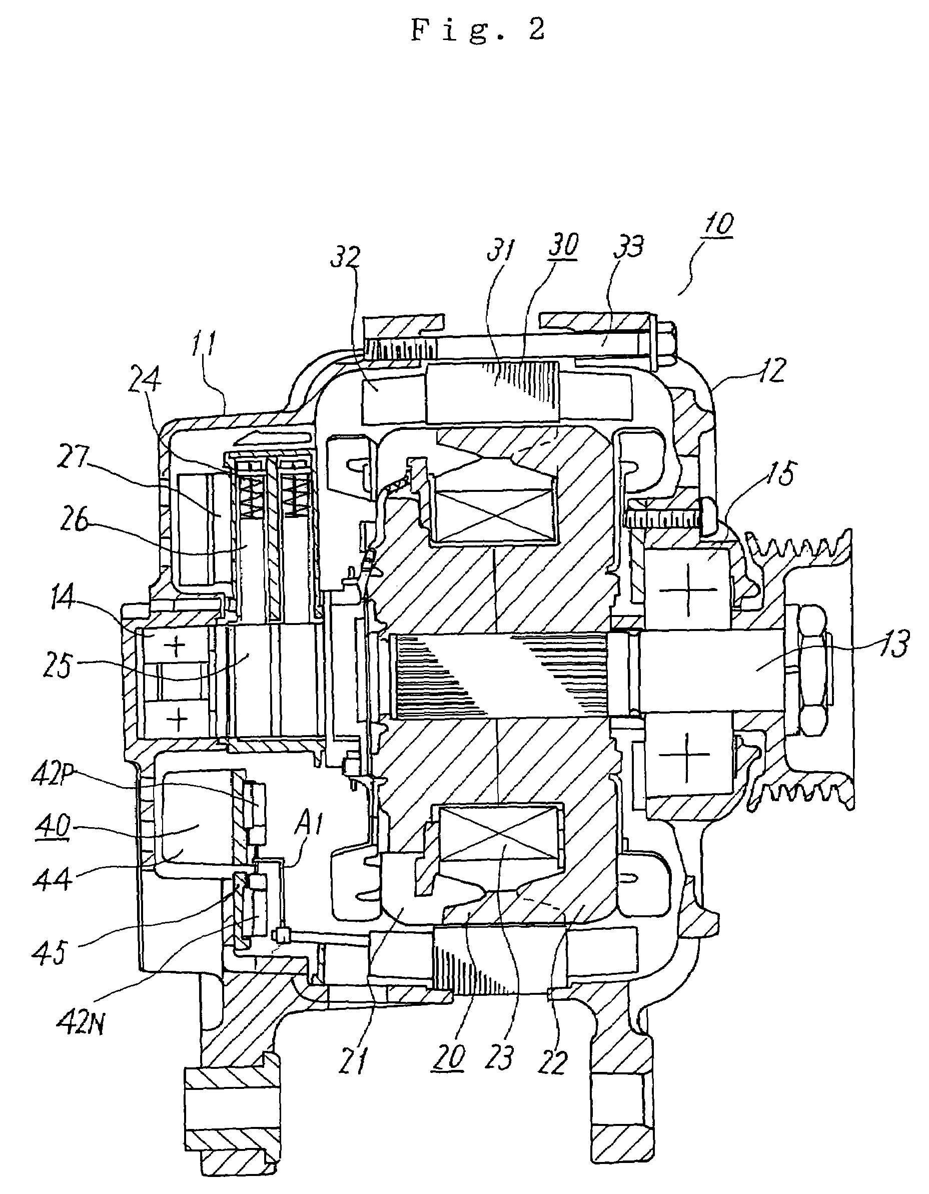 Three-phase ac generator for vehicle