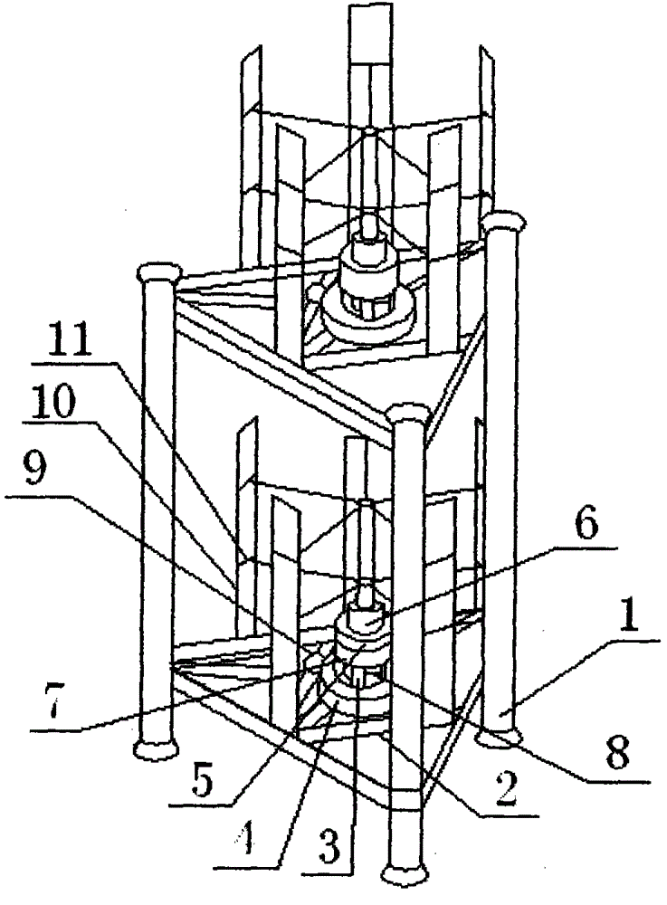 A hydraulic constant-speed power generation system for a multi-layer split-flow vertical axis fan