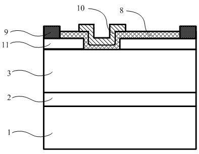 Gallium nitride (GaN) enhancement type metal insulator semiconductor field effect transistor (MISFET) device and manufacturing method thereof