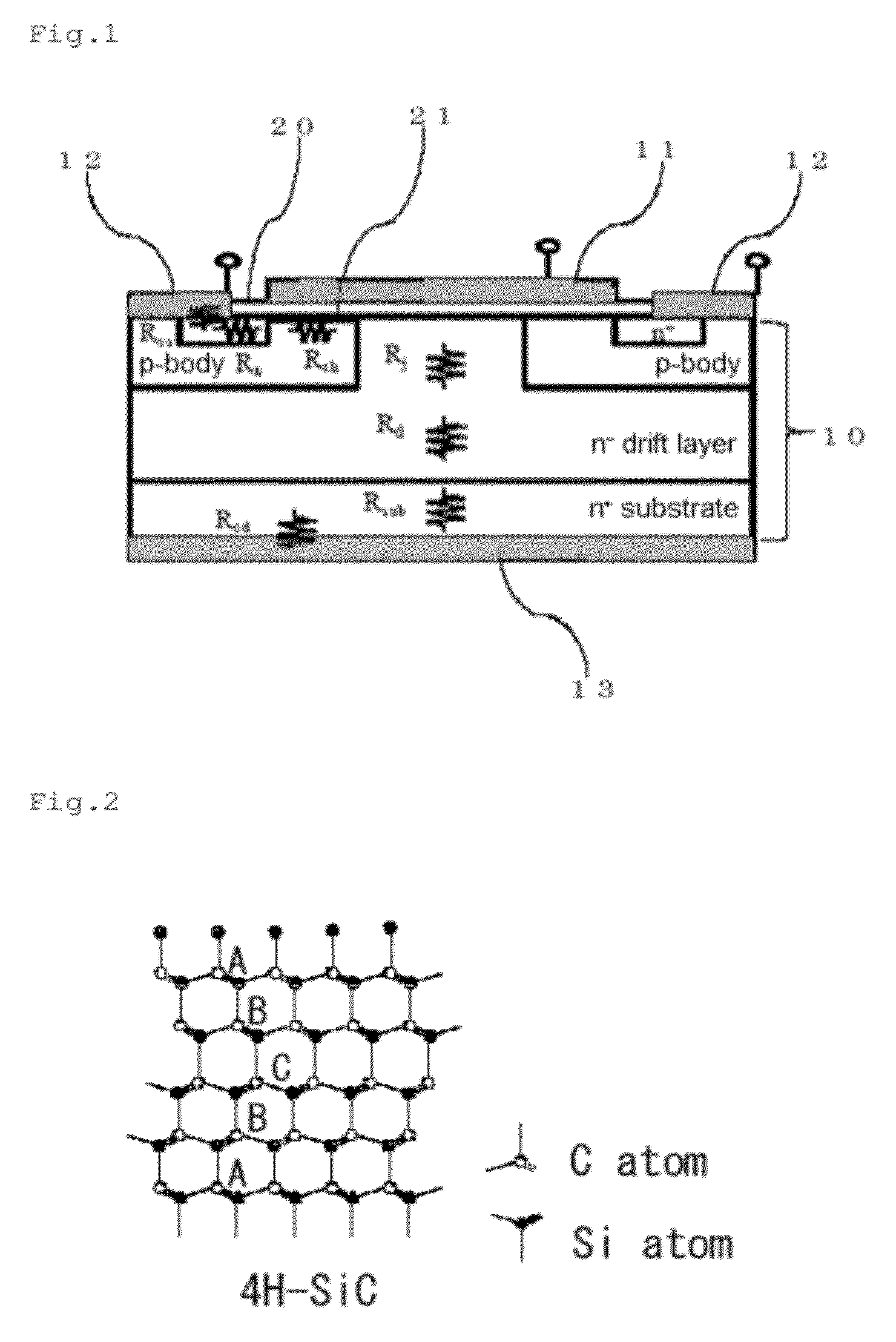 SiC semiconductor element and manufacturing method for same