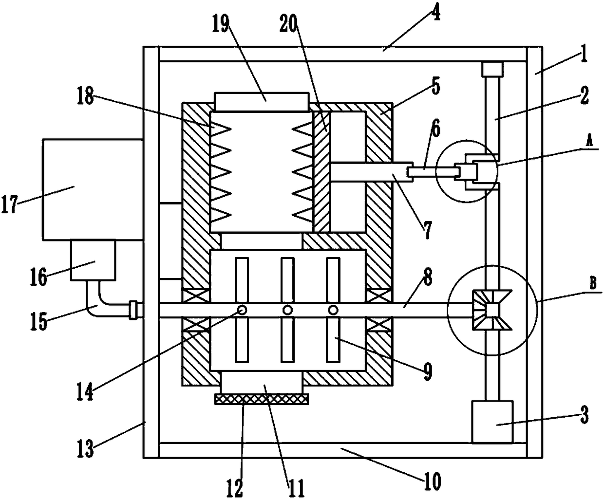 Glass garbage pulverizing, cleaning and granulating device