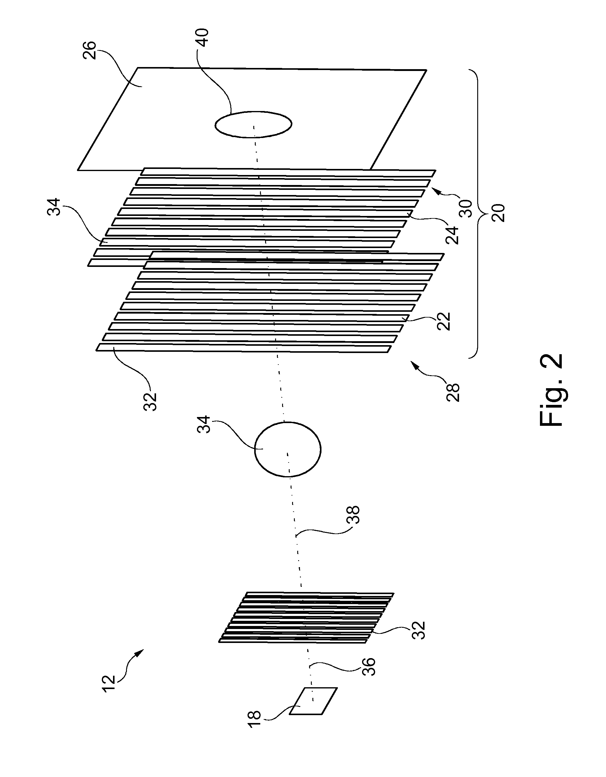 Differential phase-contrast imaging with focussing deflection structure plates