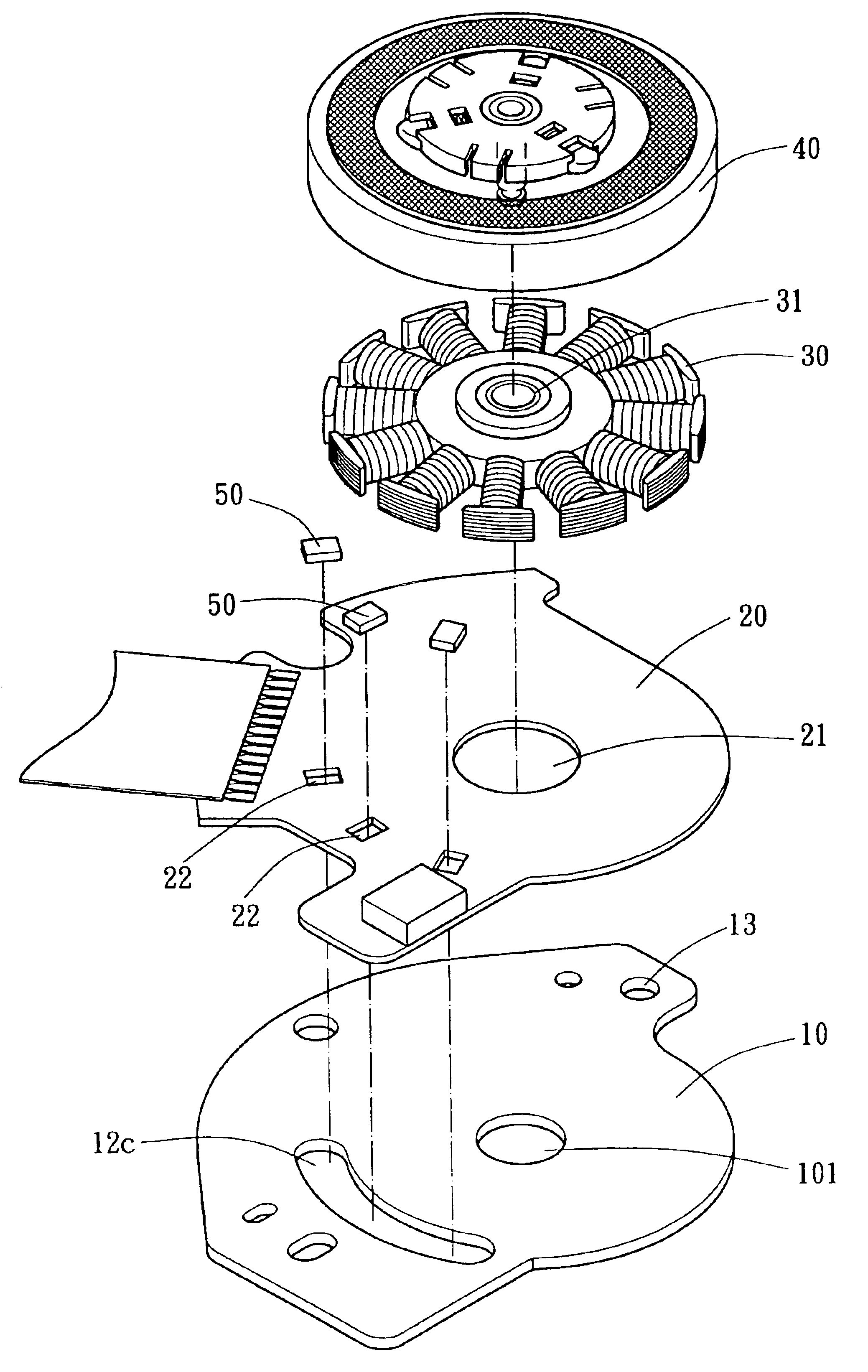 Combination structure of a motor