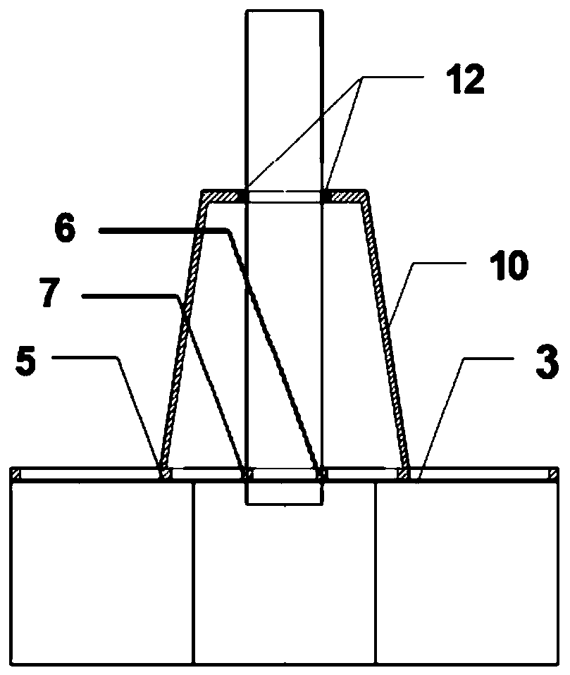 Elastic transition section multi-cylinder-foundation structure and construction method thereof