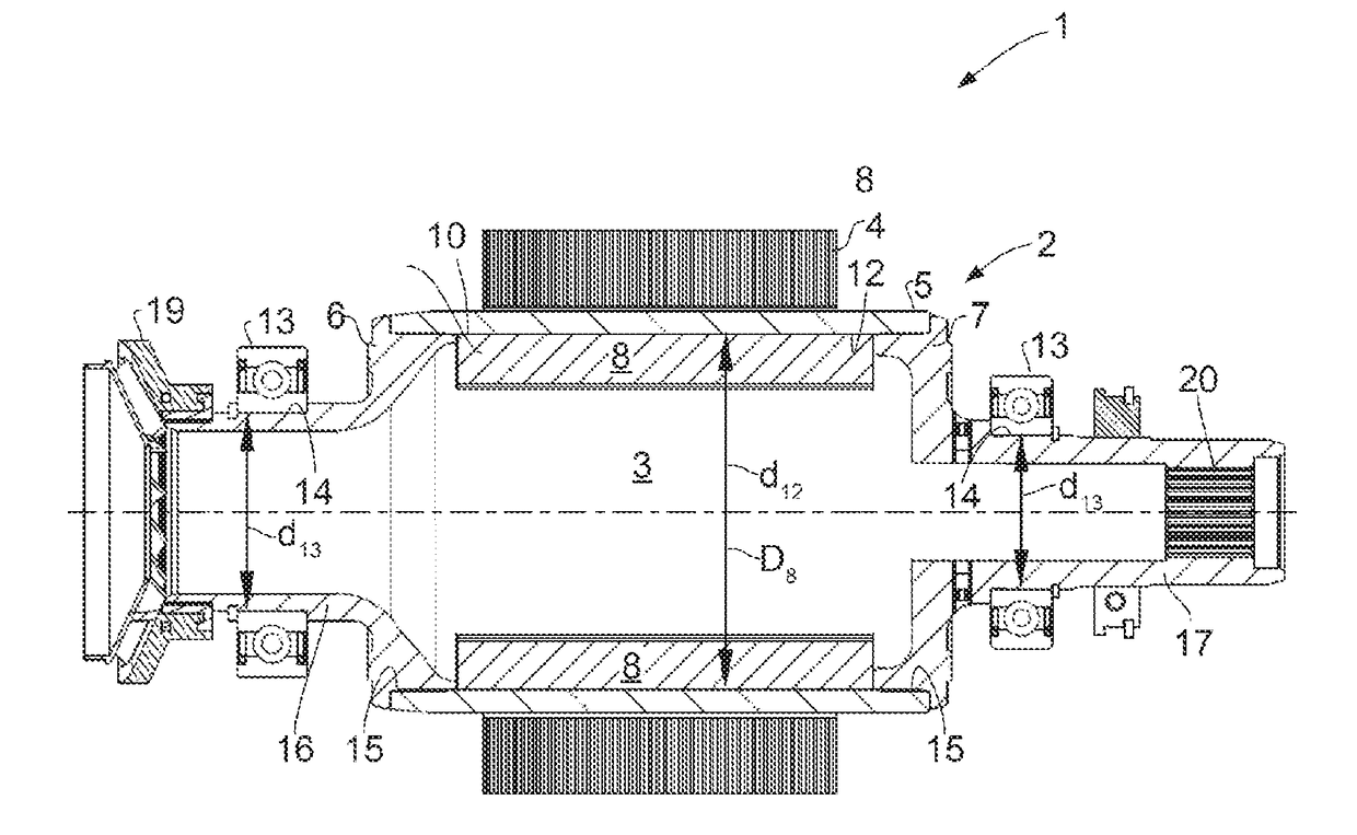 Hollow shaft arrangement