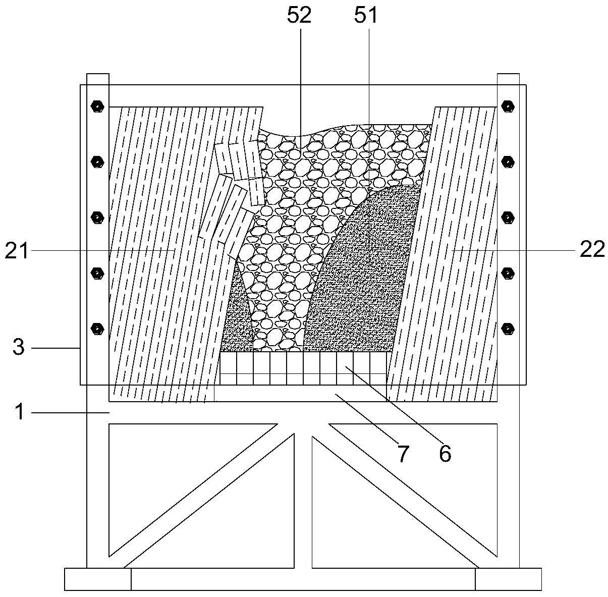 Steeply inclined coal seam horizontal segmentation full-mechanized caving mining simulation experiment table and method