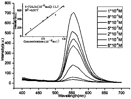 Iron ion detection probe based on fluorescence enhancement as well as preparation method and application of probe