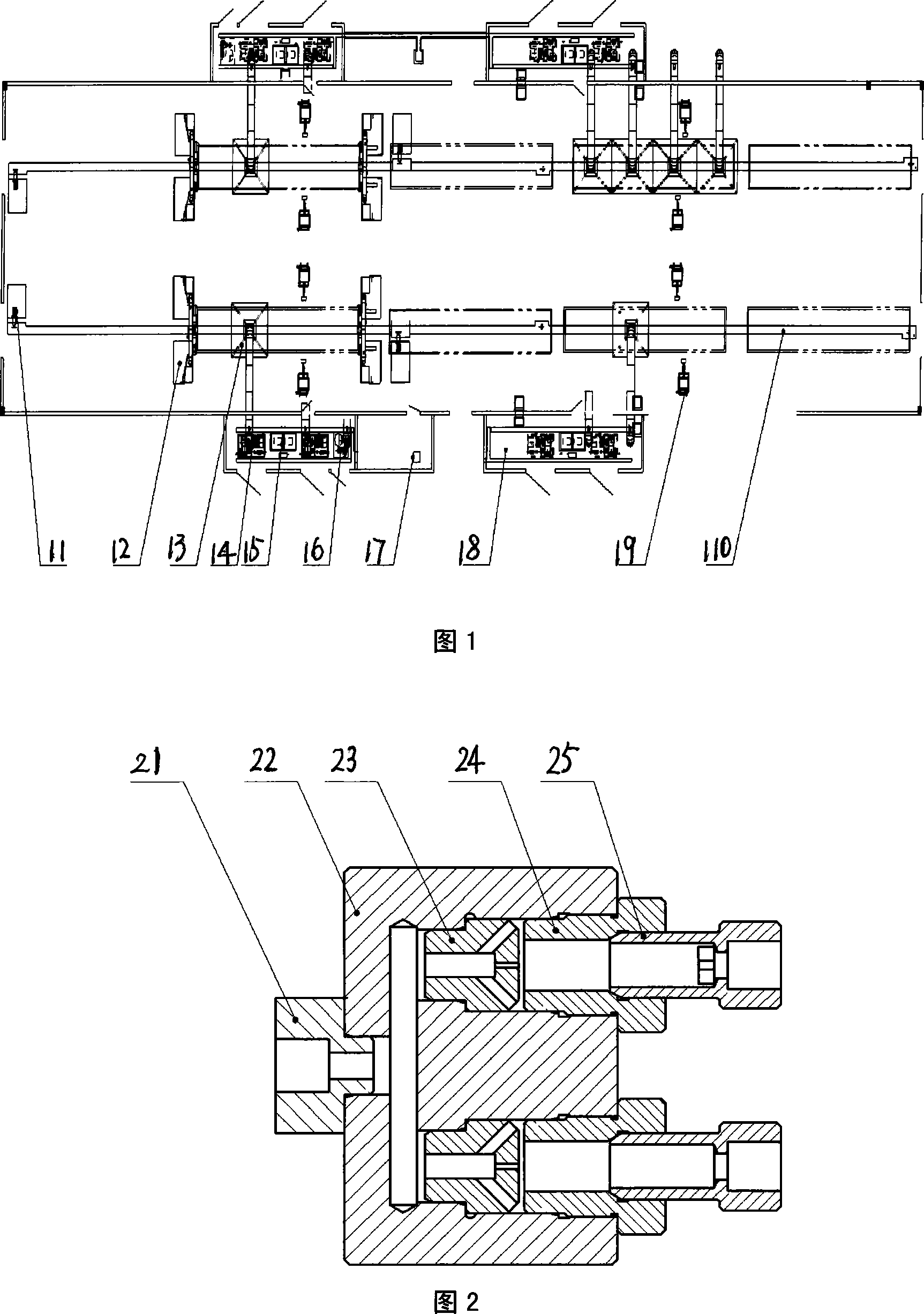 Carriage trucks water under high pressure jet stream rust cleaning production line and technique