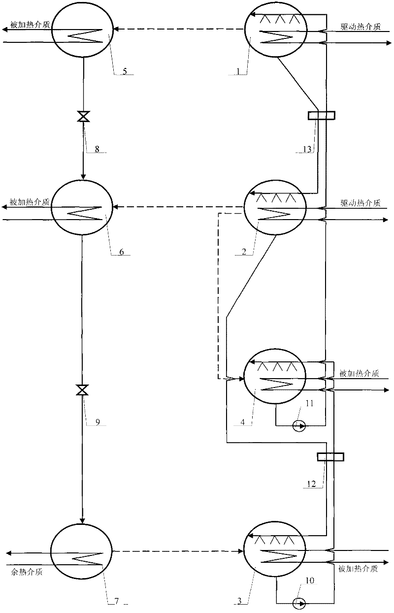 Multi-end heat supply first type absorption type heat pump