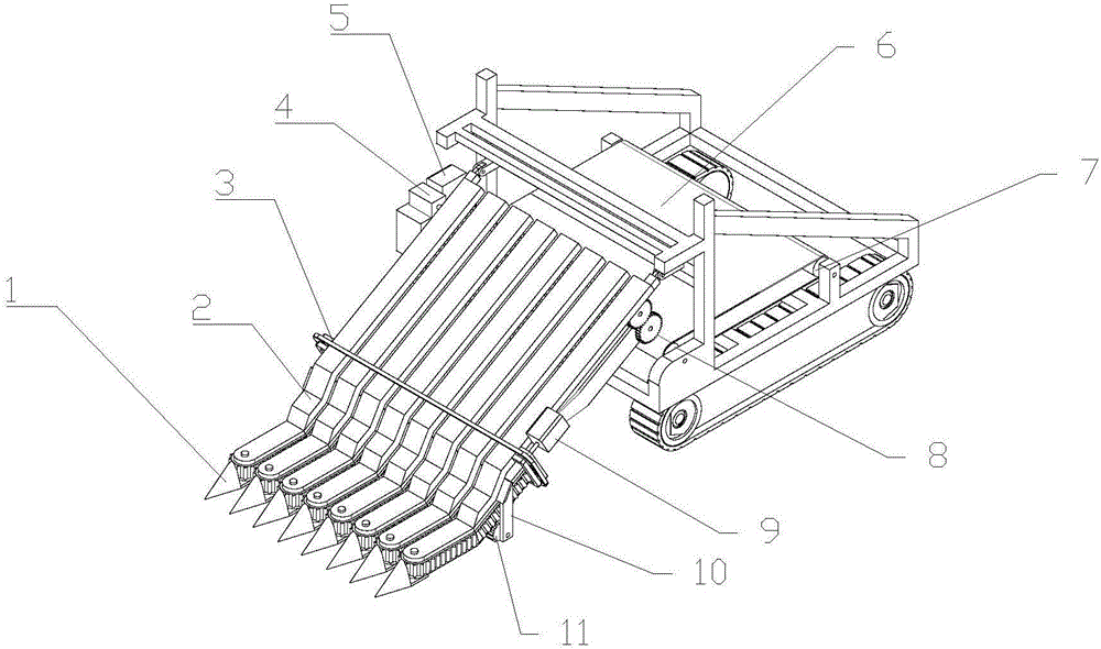 Bionic whole plant continuous harvesting device and method of green vegetables