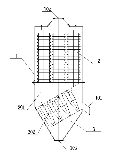 Vertical type electric dust collector integrated with gravity and cyclone dust collection