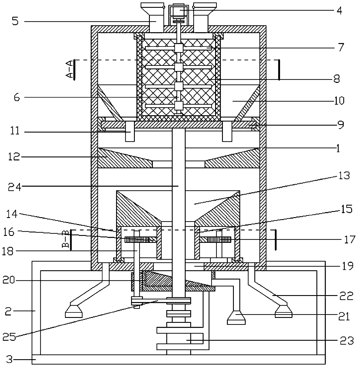 Gangue crushing and screening device for mine production