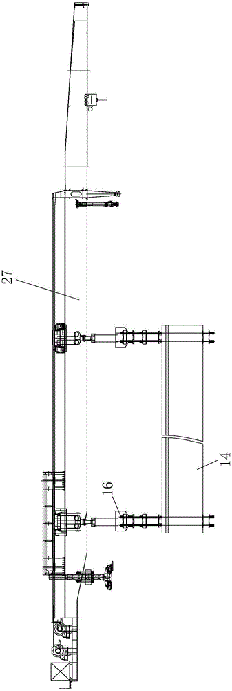 Crossing existing line bridge girder dismounting method