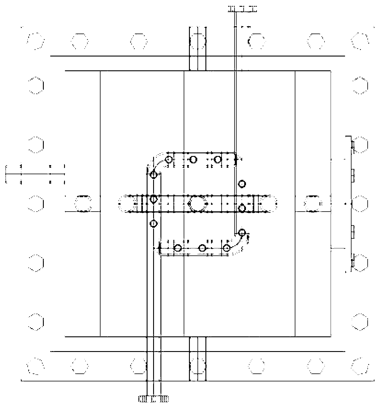 Three-section all-in-one rectangular anaeroic digestor