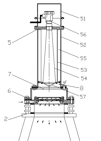 Microwave detection device of material level in dry quenching furnace