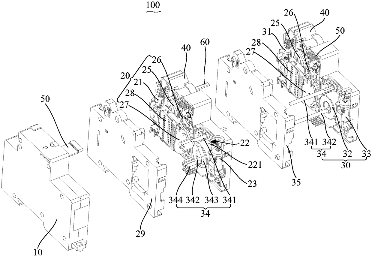 Miniature circuit breaker with novel zero-sequence transformer installation structure