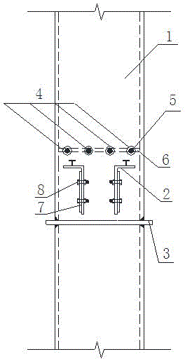 Connecting node for steel pipe concrete post and outside U-shaped steel and concrete composite beam