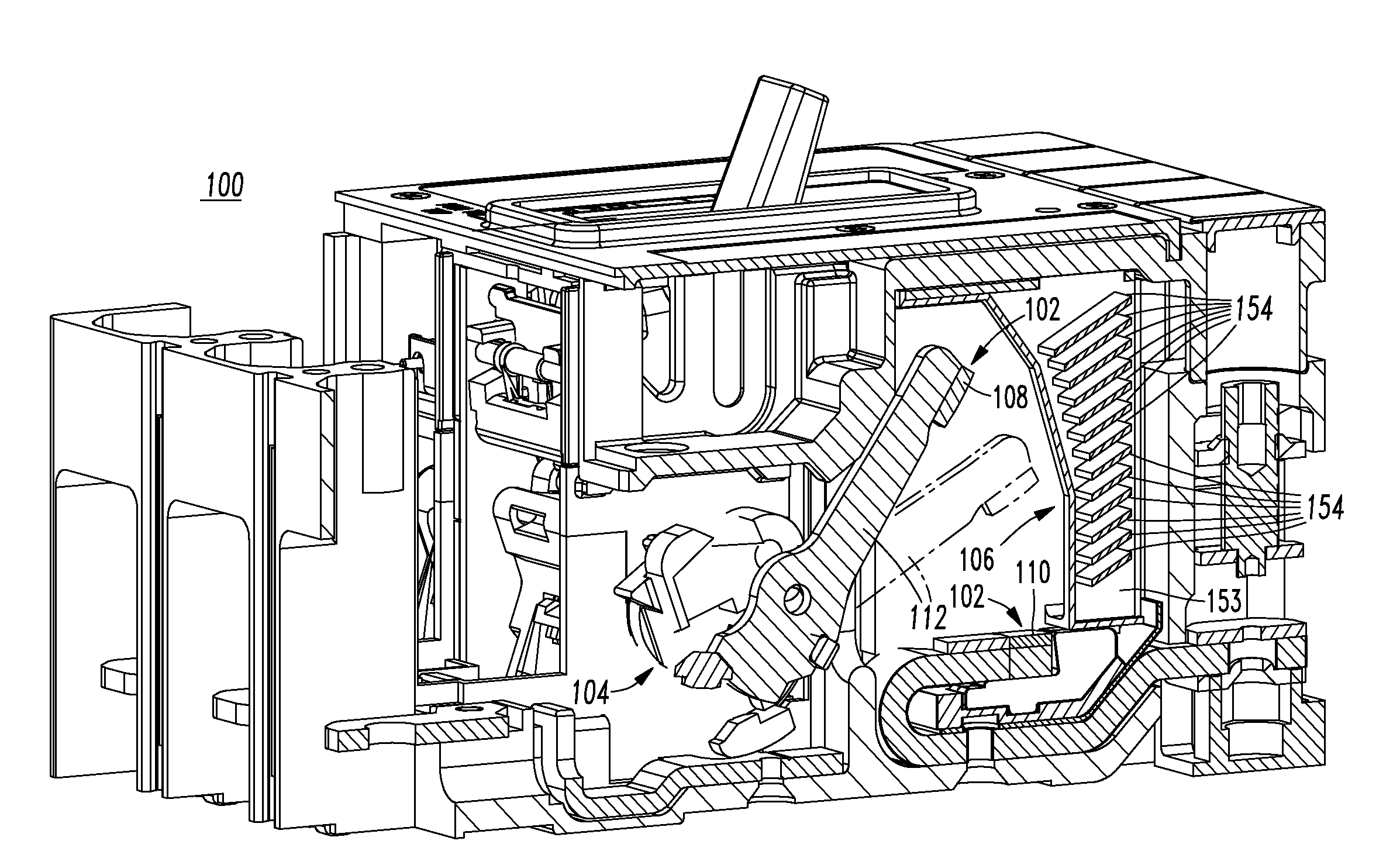 Single direct current arc chamber, and bi-directional direct current electrical switching apparatus employing the same