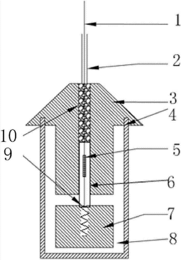 Suspended type fiber grating vibration sensor