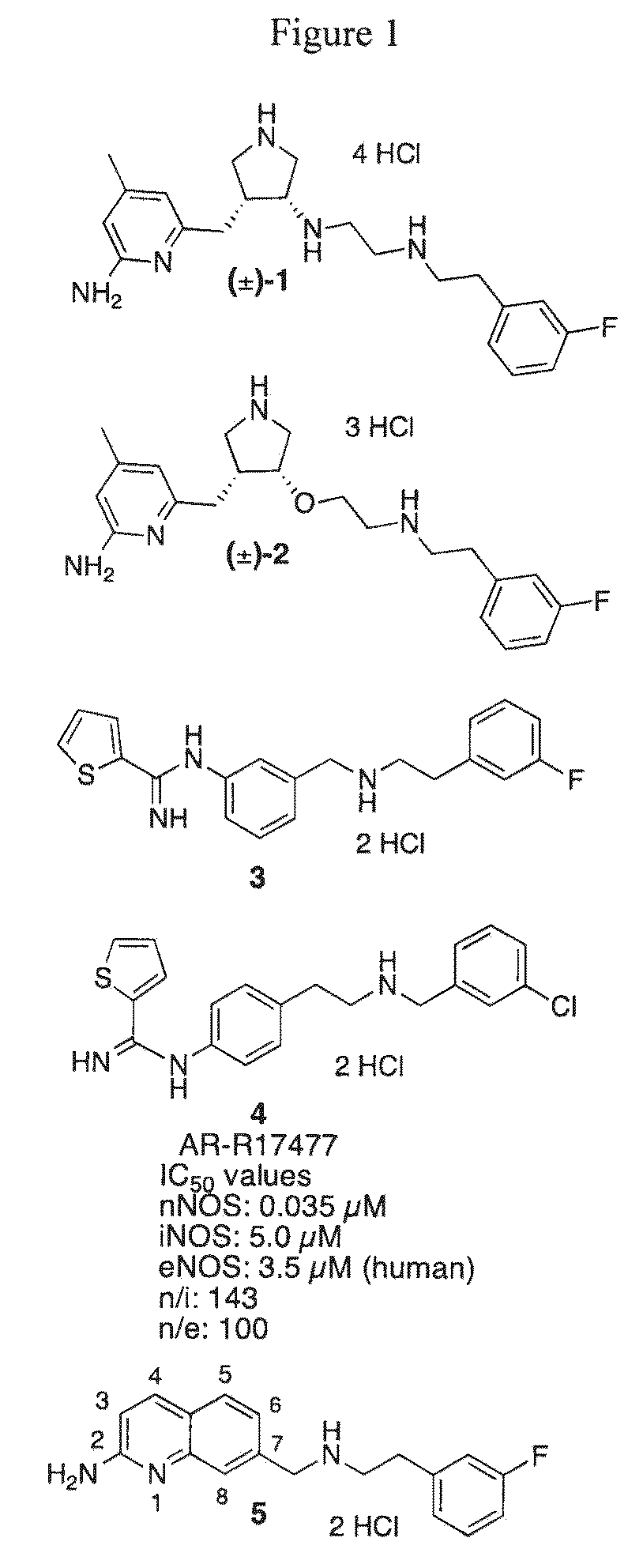 2-aminoquinoline-based compounds for potent and selective neuronal nitric oxide synthase inhibition