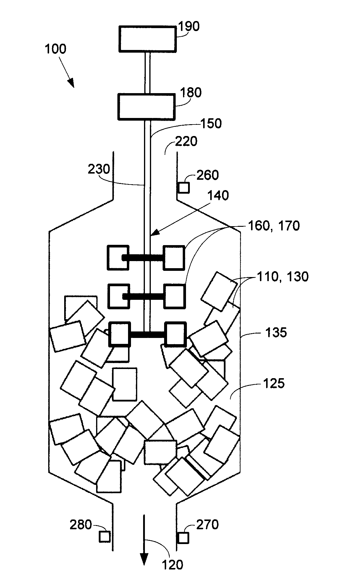 Biomass gasifier with disruption device