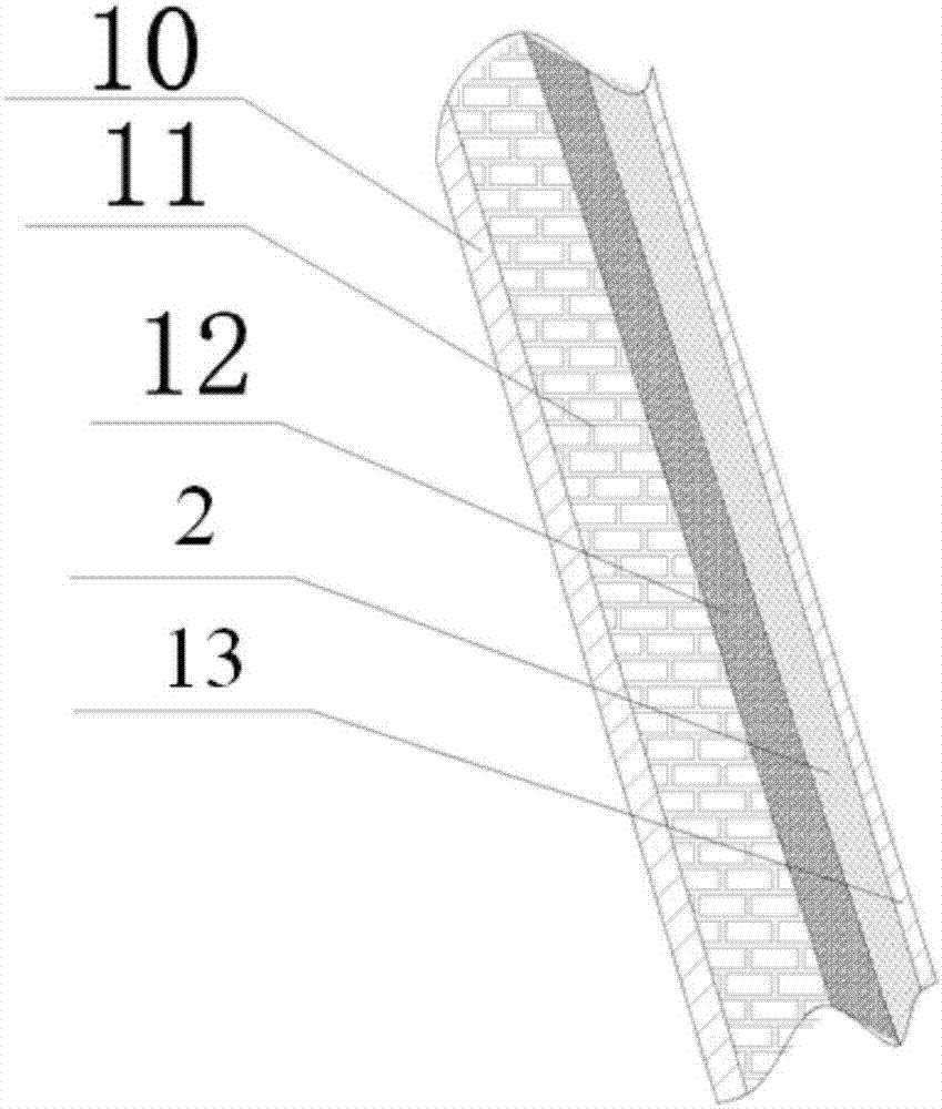 Tundish working layer lining structure for adsorbing inclusions in molten steel