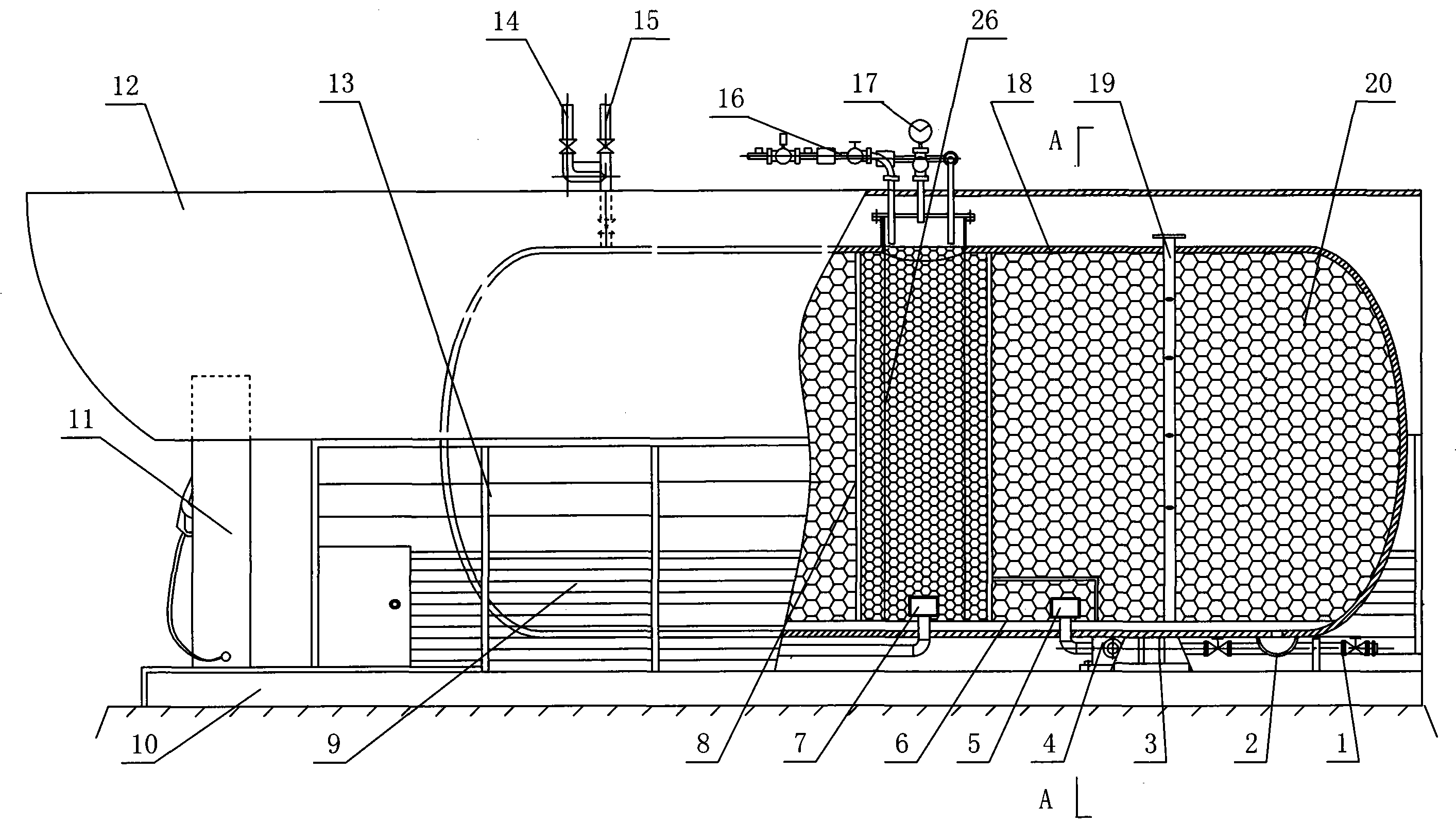 Separating explosion-proof skid-mounted type vehicle gasification device