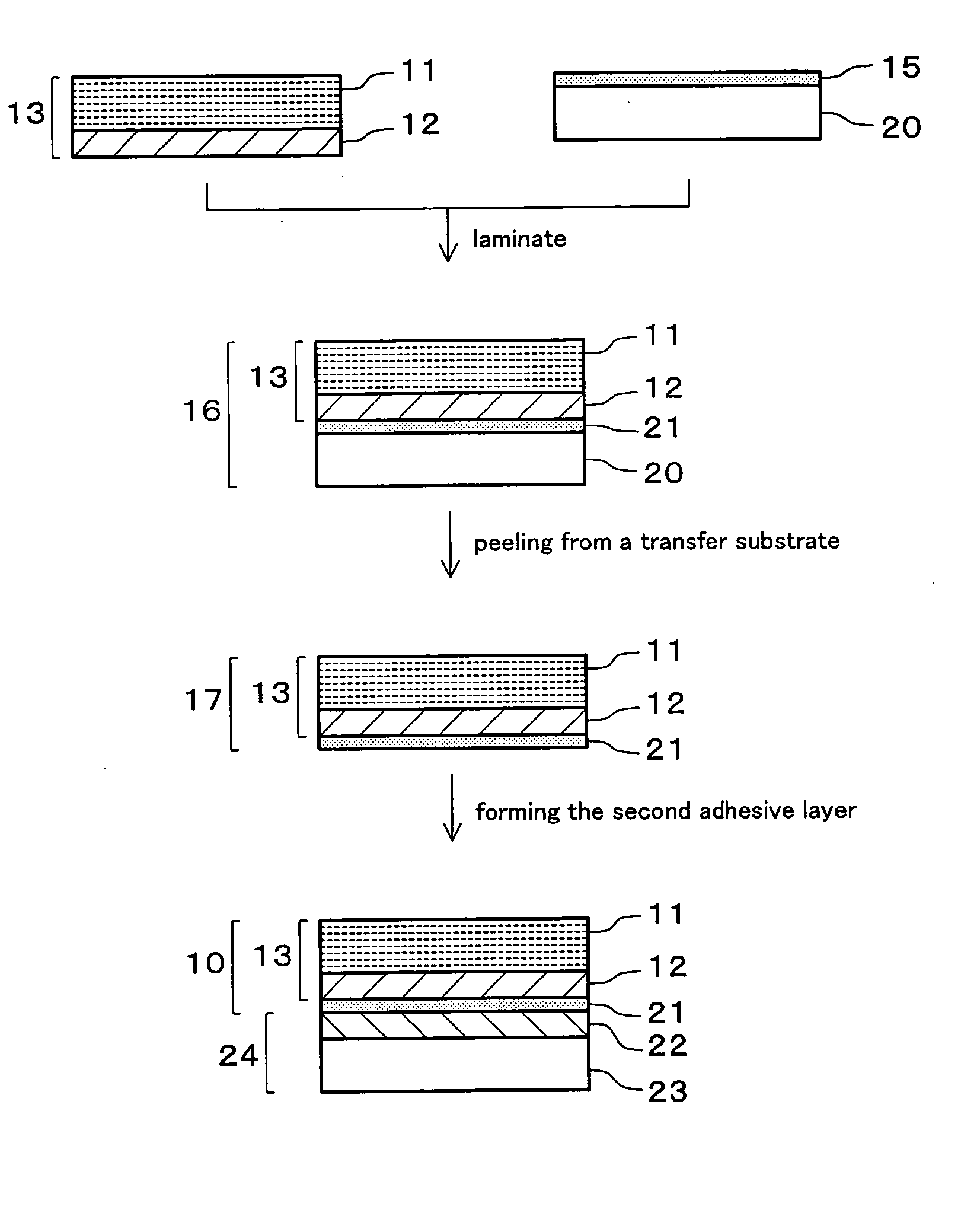 Method for producing a laminate polarizing plate and an optical member using thereof