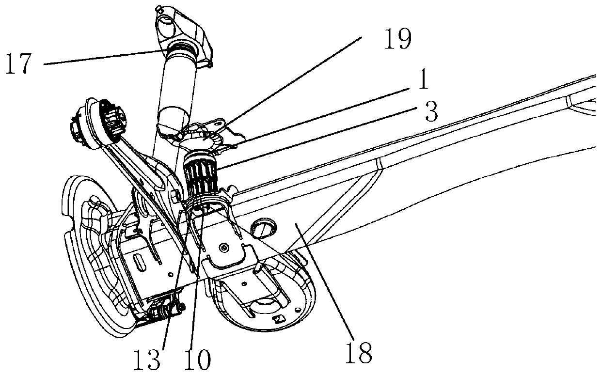 Torsion beam limiting block structure and limiting system