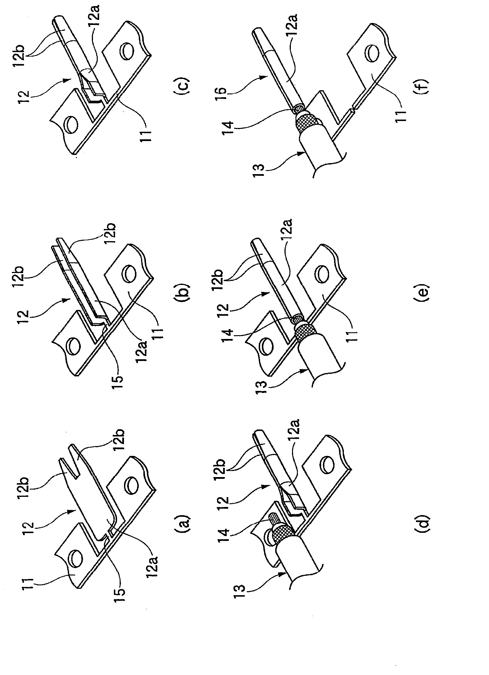 Dies and crimping method