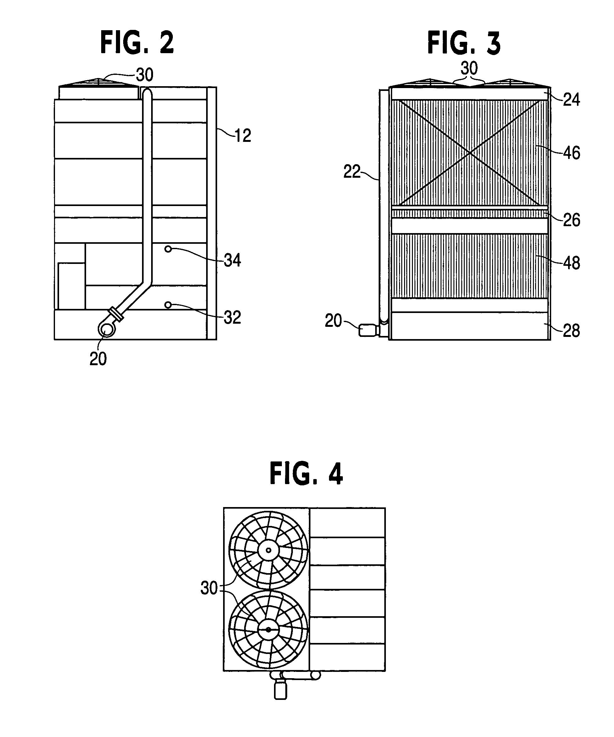 Fluid cooler with evaporative heat exchanger and intermediate distribution