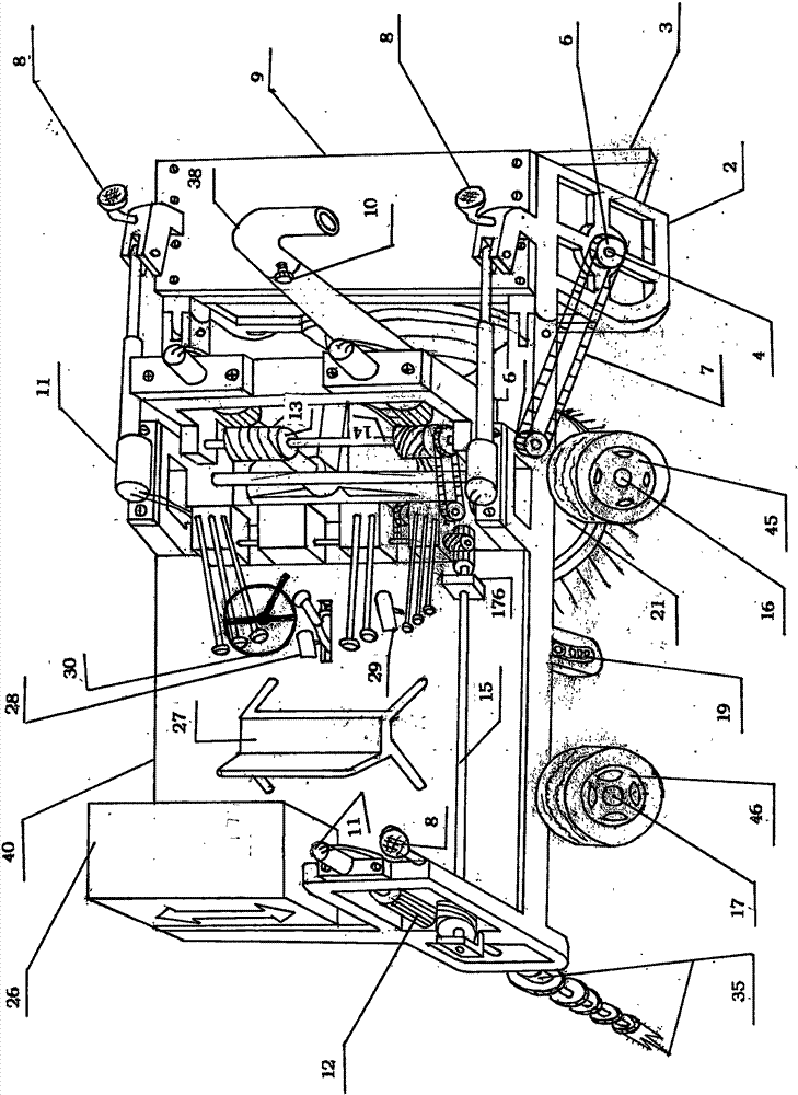 On-ice snow sweeping, raising and pushing drilling, hole digging and tree planting bulldozer