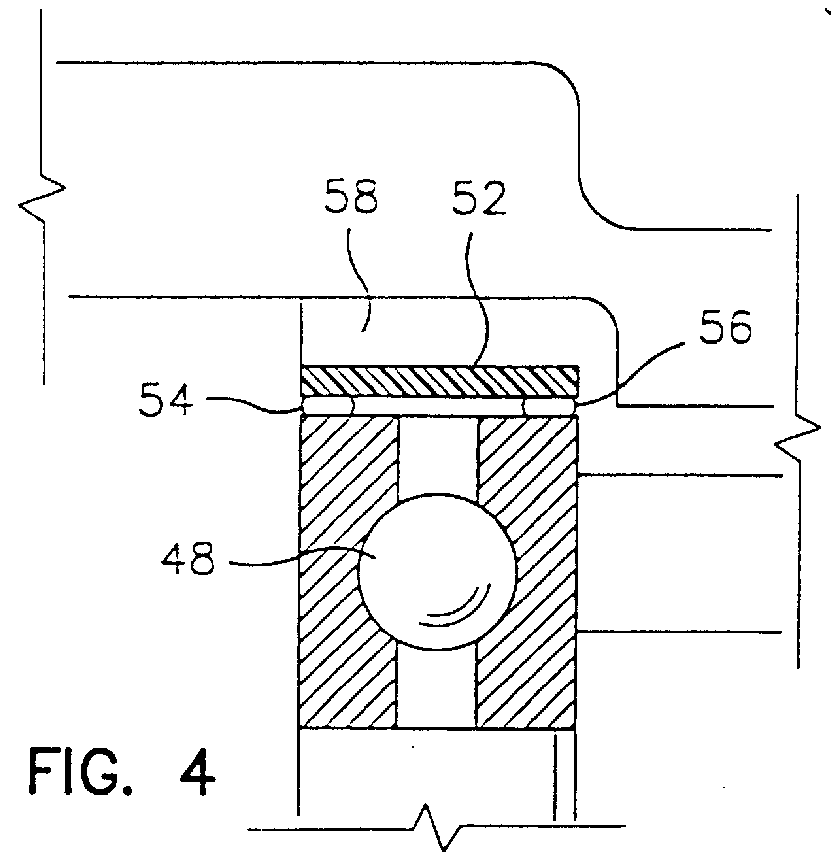 Membrane seal secured to inner and outer oscillating bearing members for small angle oscillations within confined axial space