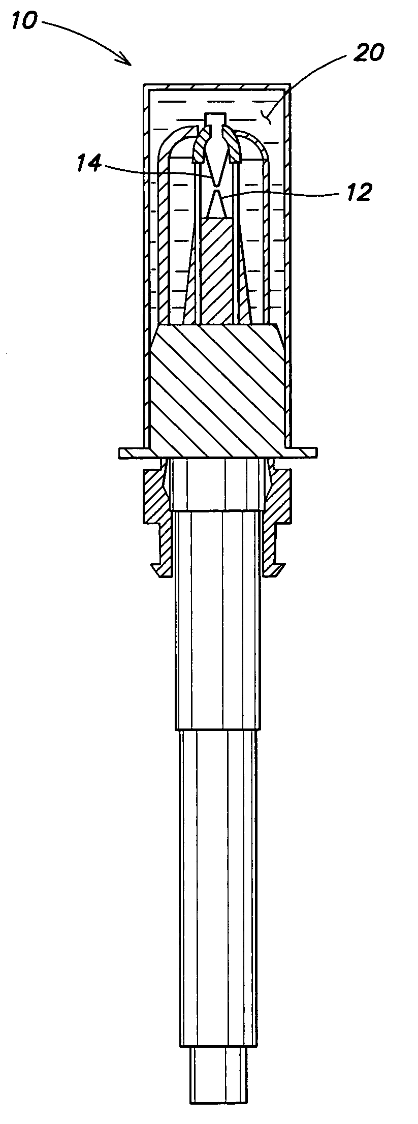 Device for producing electrical discharges in an aqueous medium