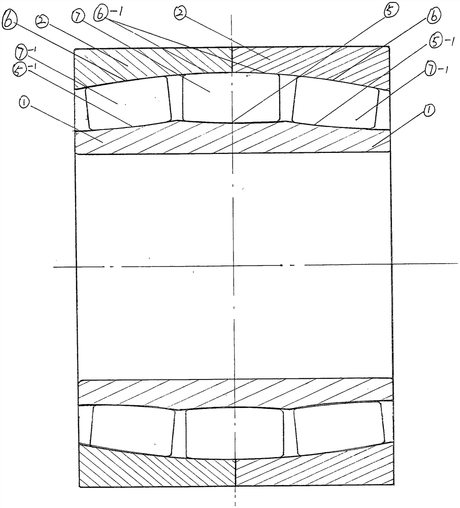 Super-overloading high-speed rail bearing with spherical roller center ball