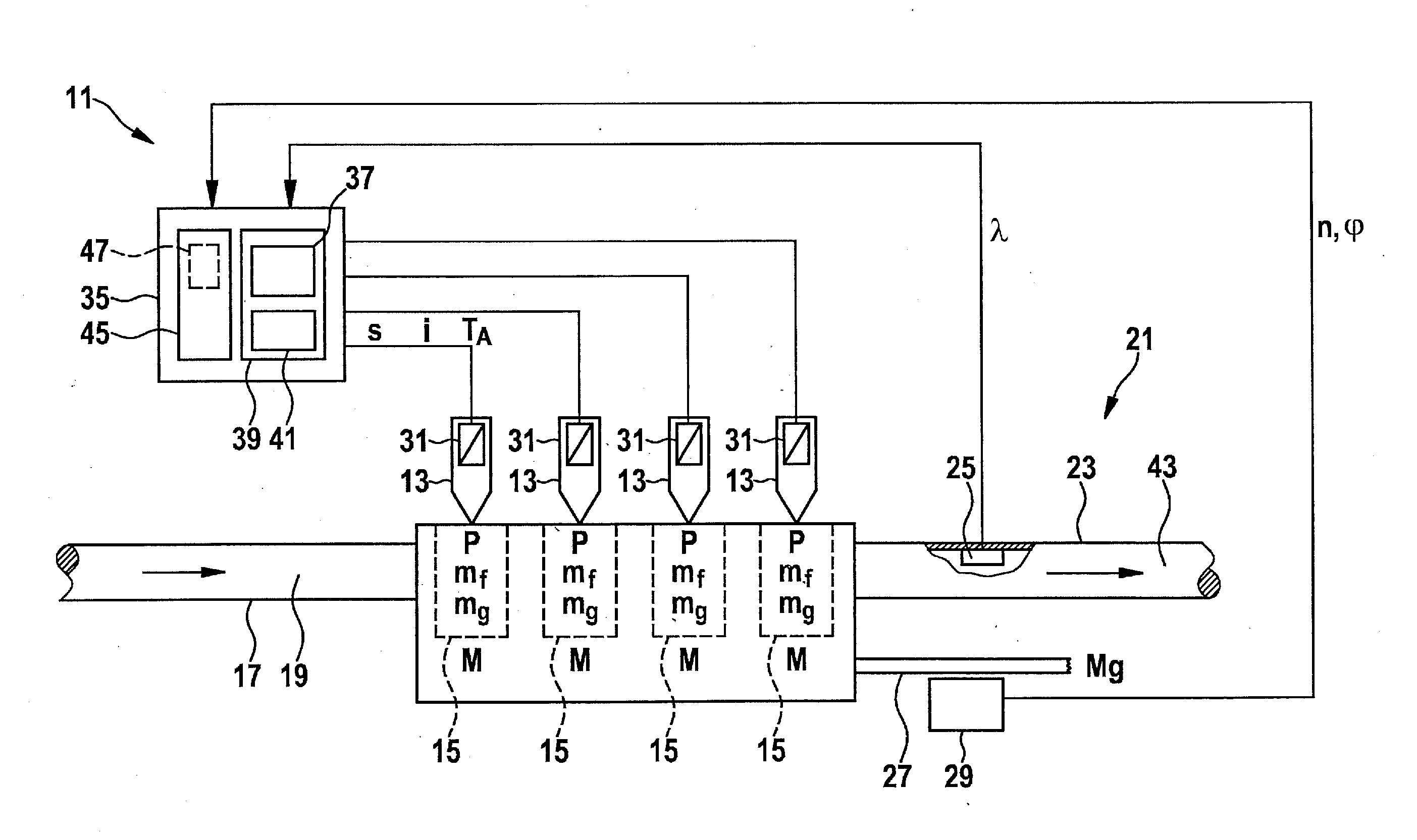 Method for operating an internal combustion engine having multiple combustion chambers, and internal combustion engine having multiple combustion chambers