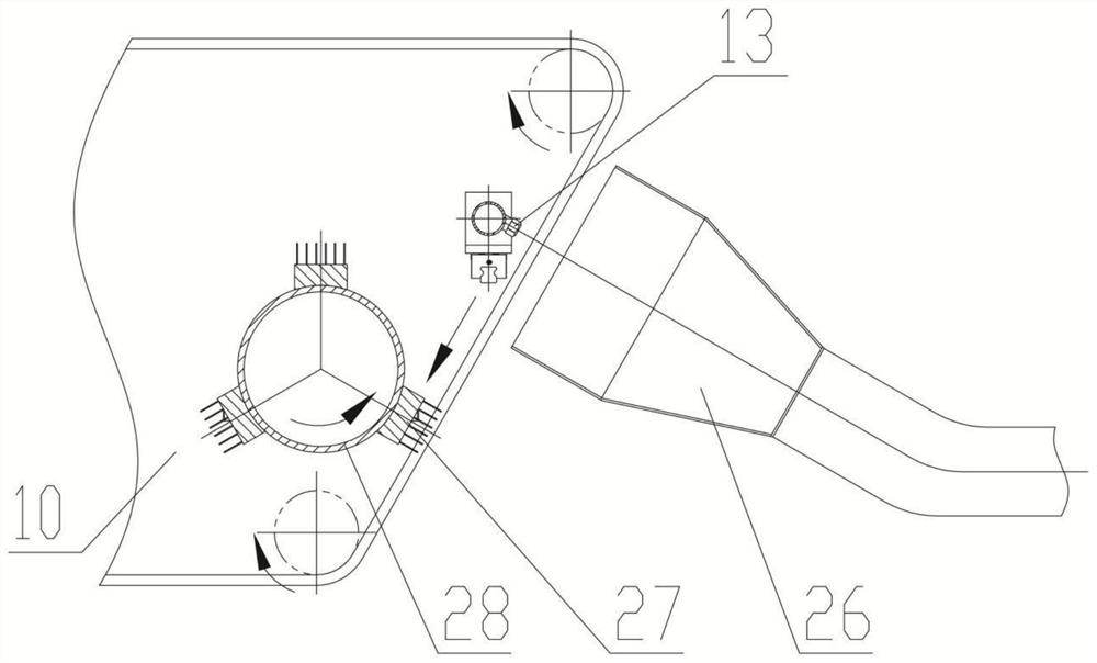 A mesh belt cleaning device for a ceramic fiber collector