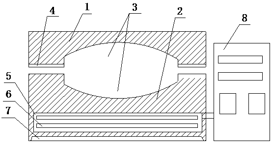 Blowing mold with heater