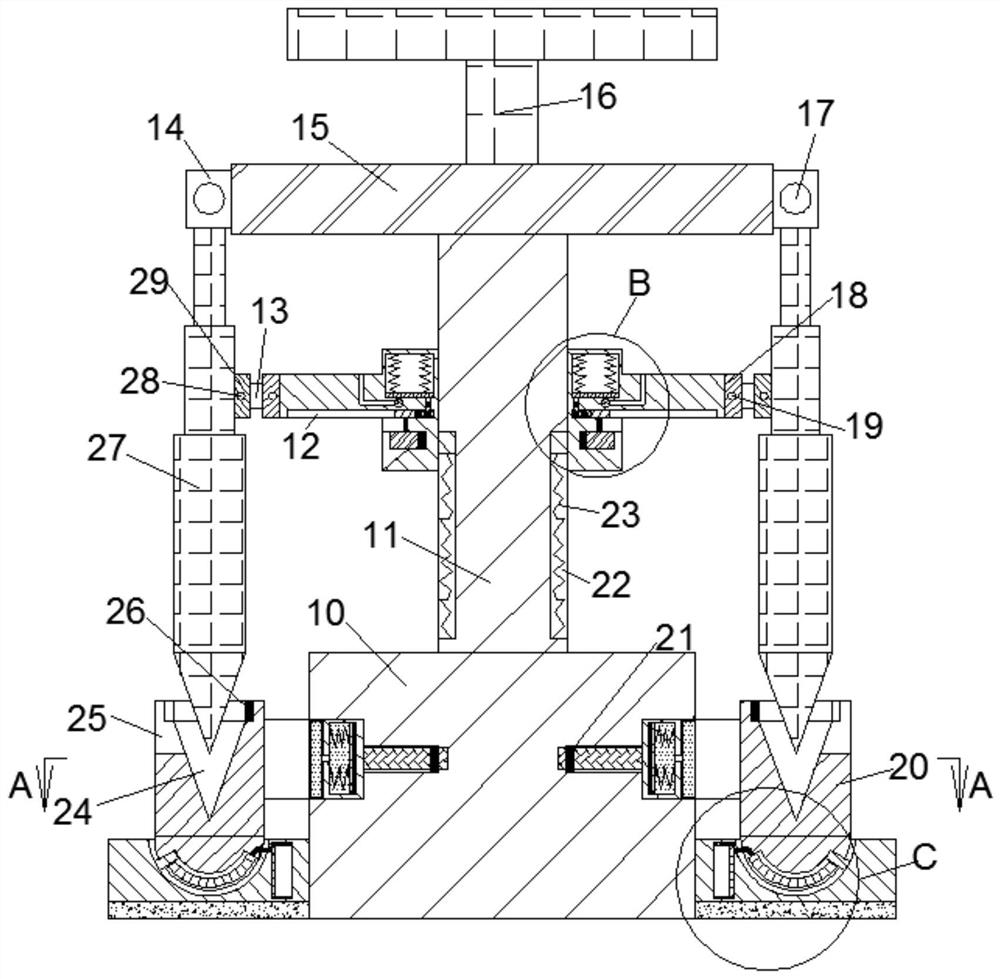 Surveying and mapping bracket device capable of being stably supported on flat road surface