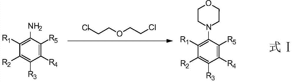 Method for synthesizing substitution N-phenylmorpholine compounds