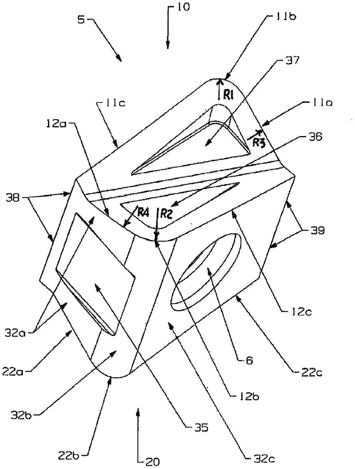 Double-sided tangential cutting insert