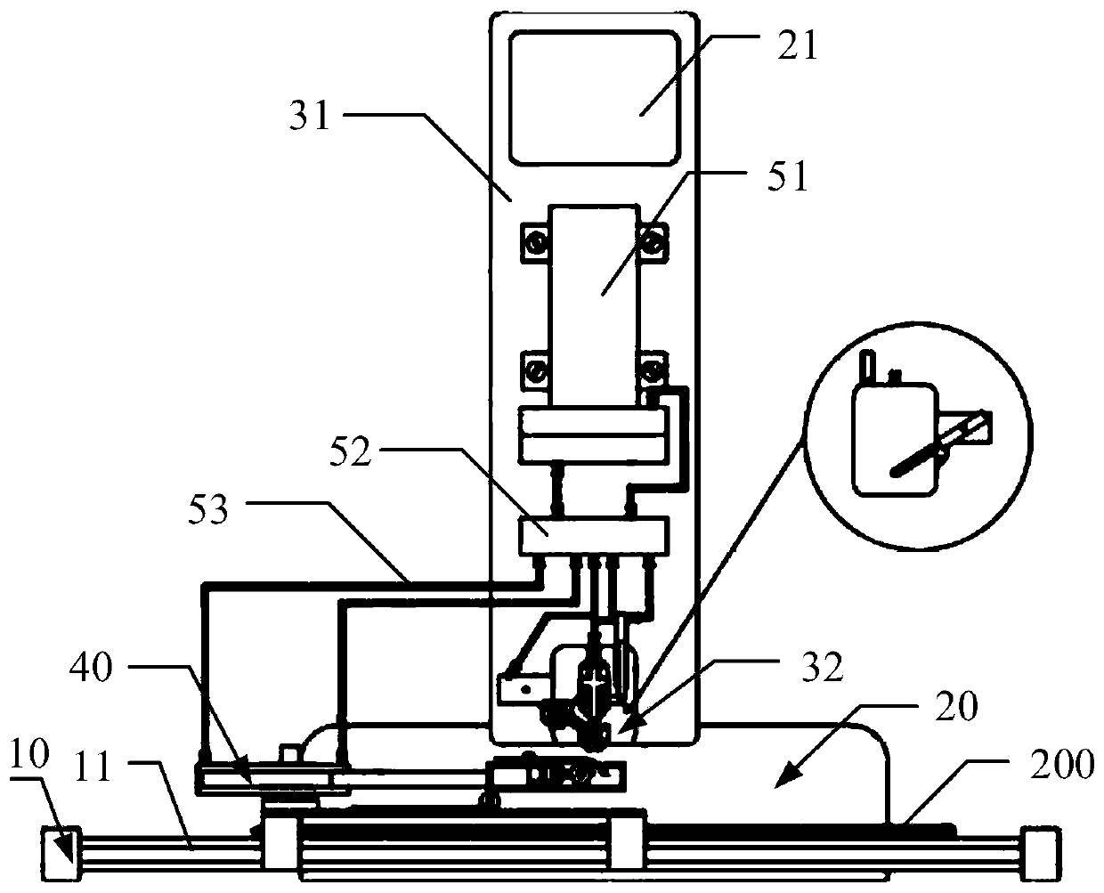 Material conveying device and LED module repair system