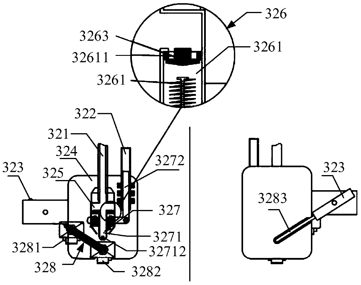 Material conveying device and LED module repair system