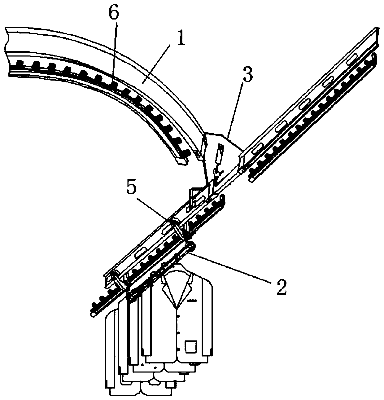 A hanging brush-driven rail freight system