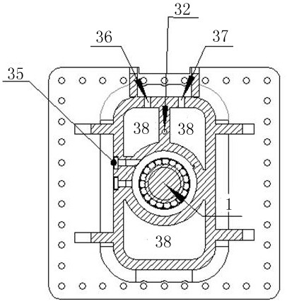 An inner circulating cooling and cutting reducer of a horizontal axis roadheader