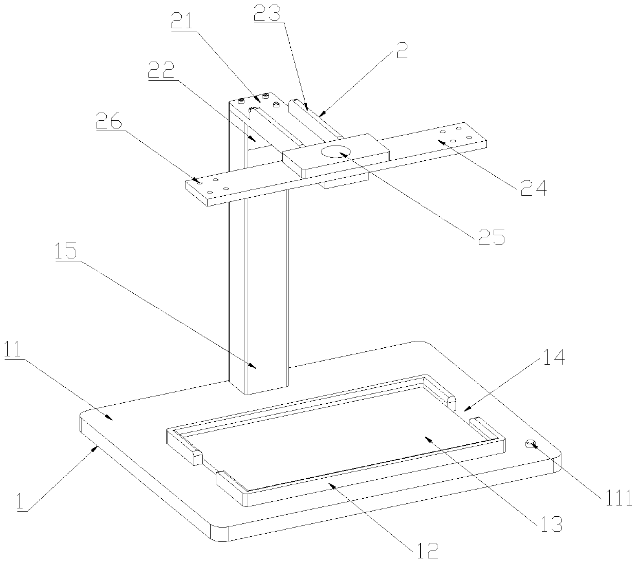 Hollow square-shaped adhesive pressing fixture