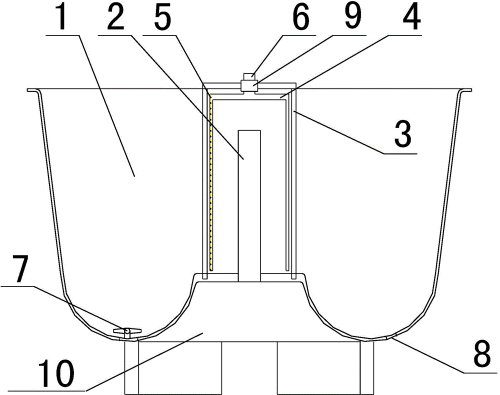 Annular passage hatching pool with automatic water filter net cover cleaning function