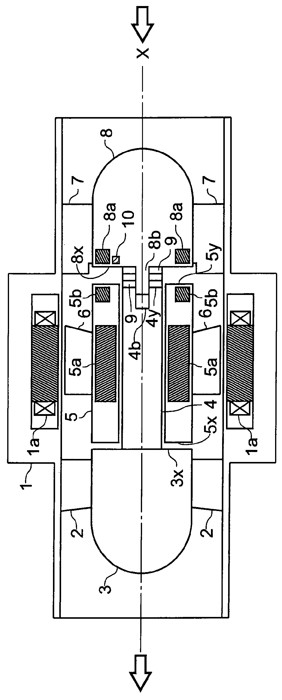 Artificial heart pump with adjustable magnetic thrust bearing