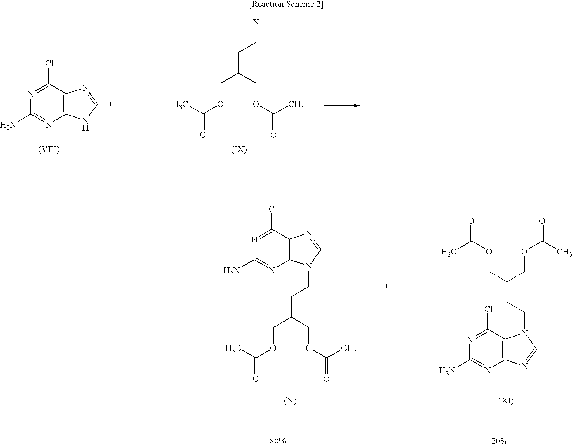 2-amino-9-(2-substituted ethyl)purines and preparing methods for 9-[4-acetoxy-3-(acetoxymethyl)but-1-yl]-2-aminopurine using the same