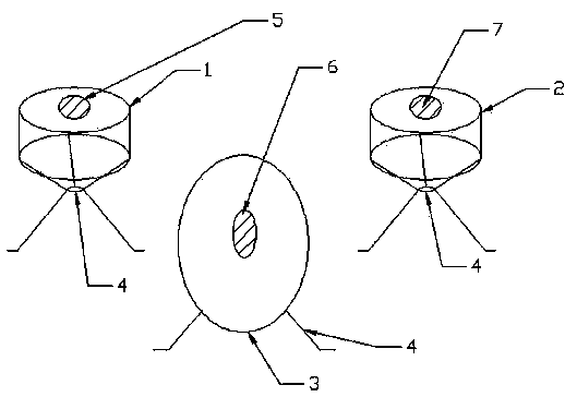 Practice device for bass drum and snare drums in drum set